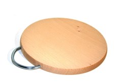 Drewniana deska do krojenia z metalowym uchwytem